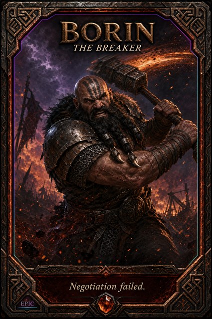 Borin, an Epic card example